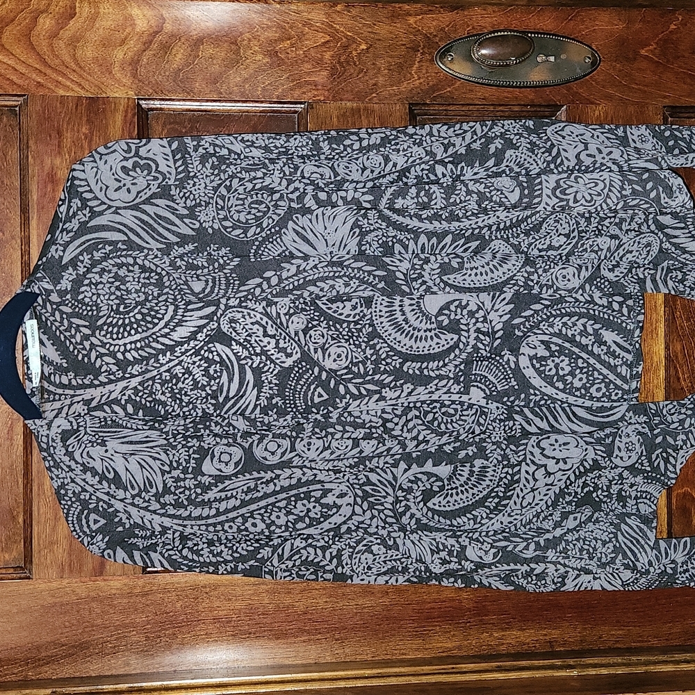 Maurices-Gray Paisley Burnout Flyaway Jacket- Medium - Picture 1 of 3